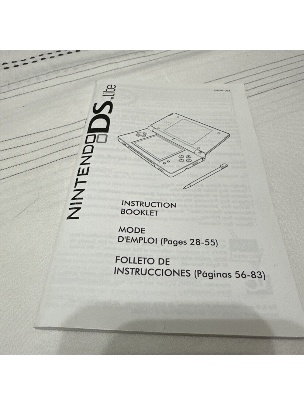 DS Lite System Booklet Nintendo DS Gameboy Instruction Manual Only